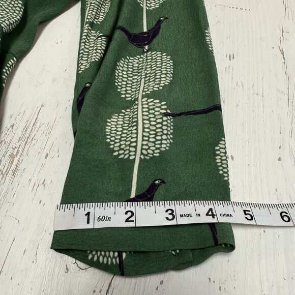 Anthropologie Maeve Devery Green Bird Print Dress XS ASO TV Last Man Standing - Picture 15 of 16
